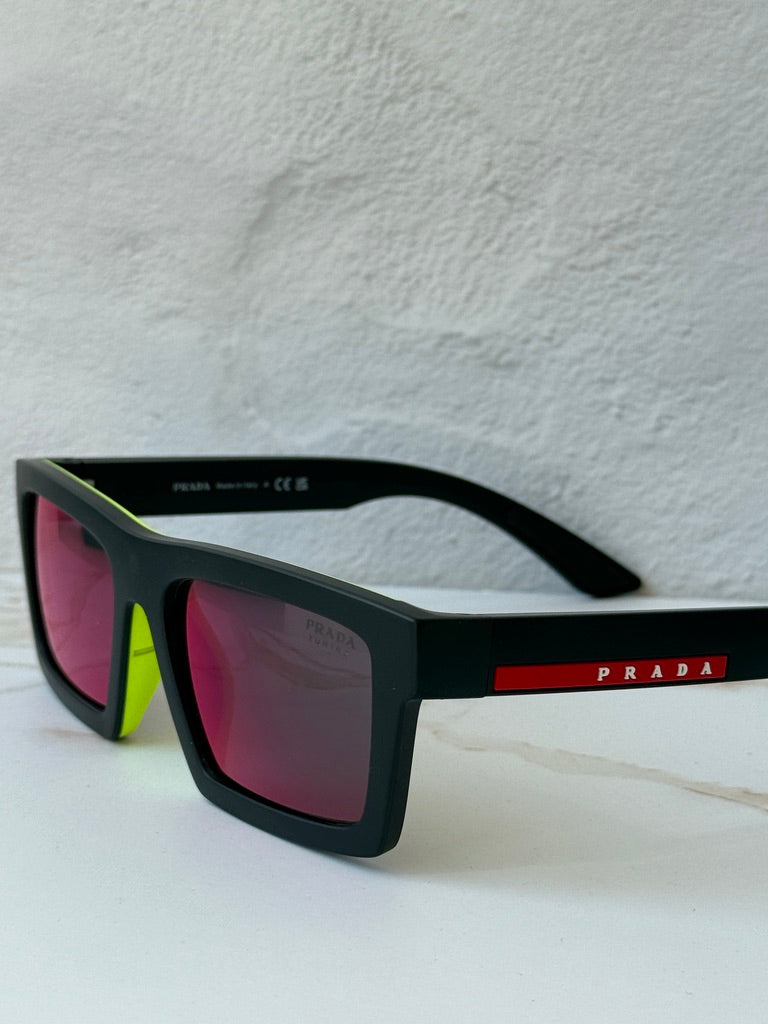 Prada Sport PS A07S Sunglasses in Black Red Mirror