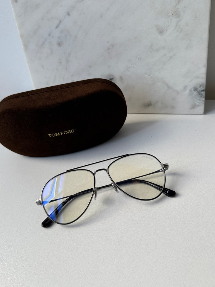 Tom Ford FT5800-B Gunmetal Aviator Bluelight Frames