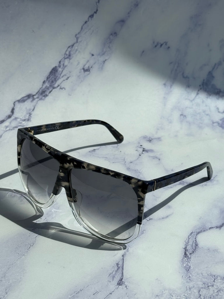 Loewe LW40001F Filipa Oversized Mask Sunglasses in Blue Havana