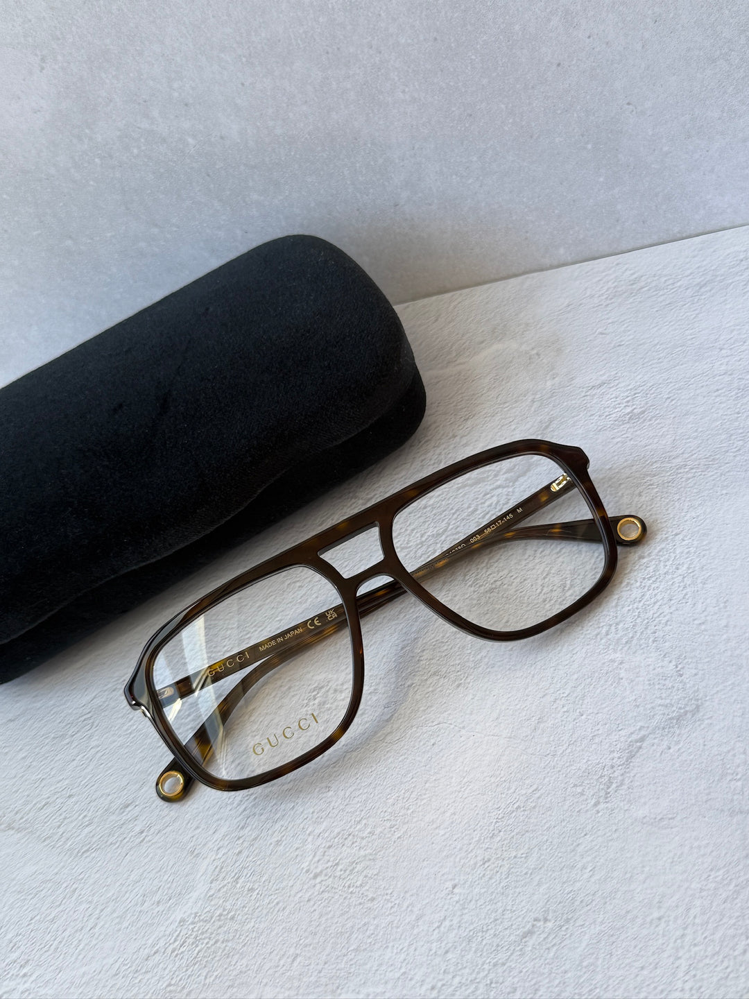 Gucci GG1078O Brown Havana Pilot Frames