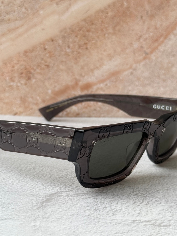 Gucci GG1838S Grey Monogram Slim Logo Sunglasses