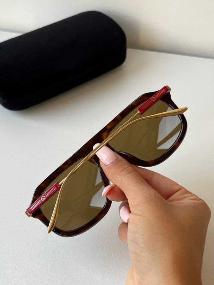 Gucci GG1309S Brown Aviator Sunglasses