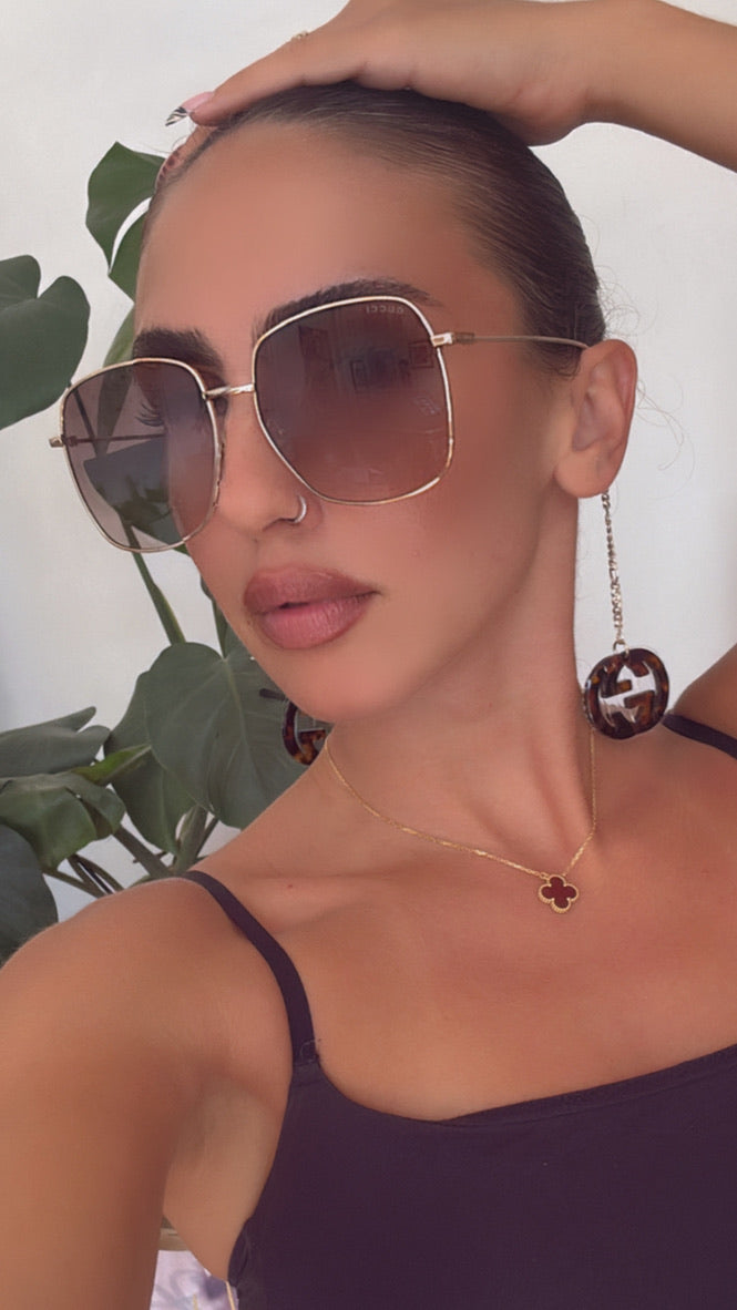 Gucci GG1031S Earring Oversized Square Sunglasses