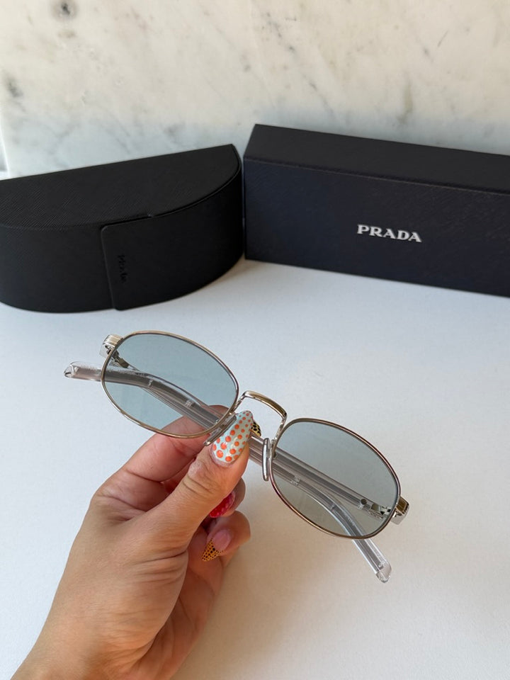 Prada PR B53S Sunglasses in Silver Azure