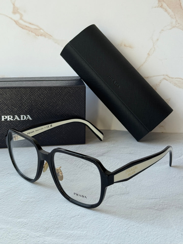 Prada PR B07VD Eyeglasses Frames in Black White