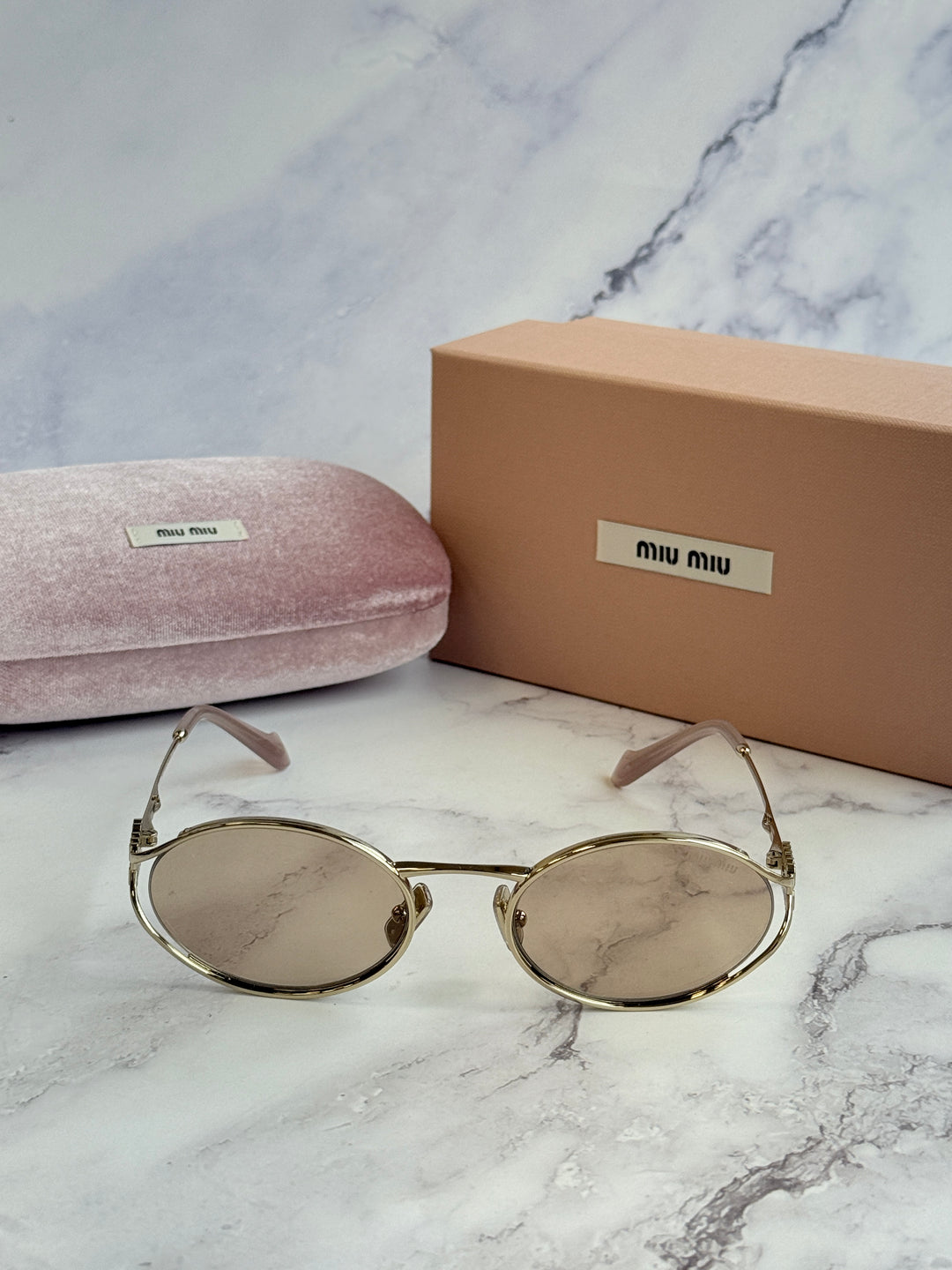 Miu Miu MU52YS Pink Mirror Metal Sunglasses