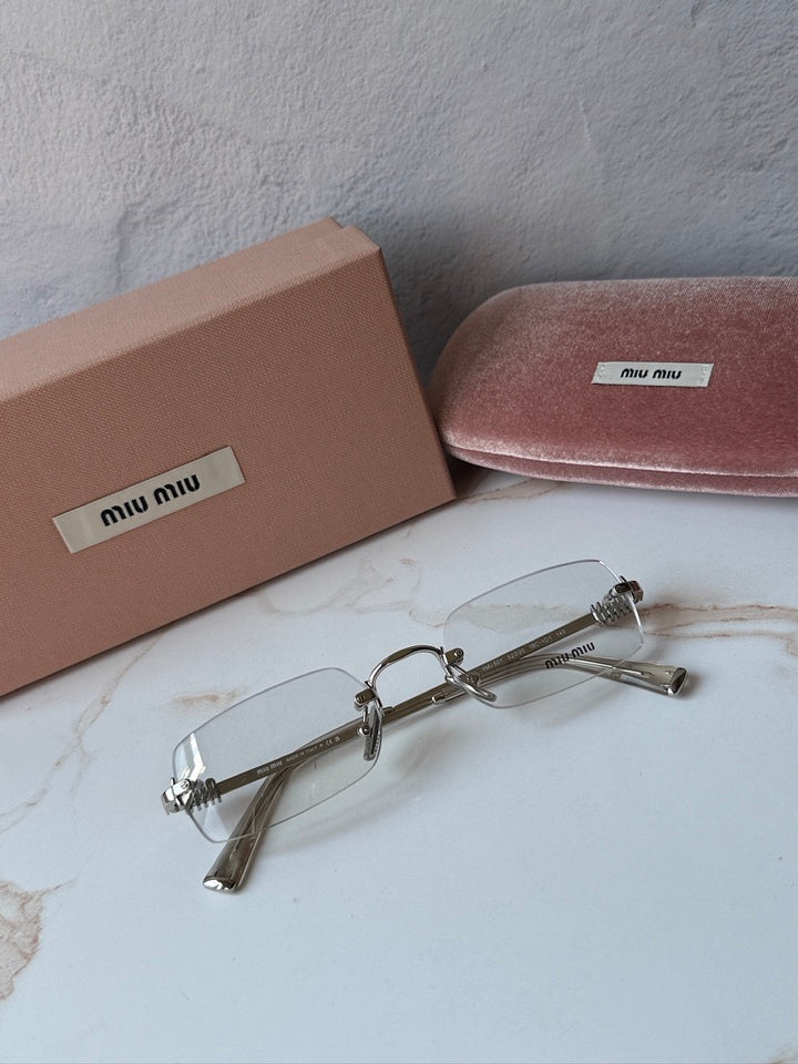 Miu Miu MU50YV Silver Rimless Eyeglasses Frames