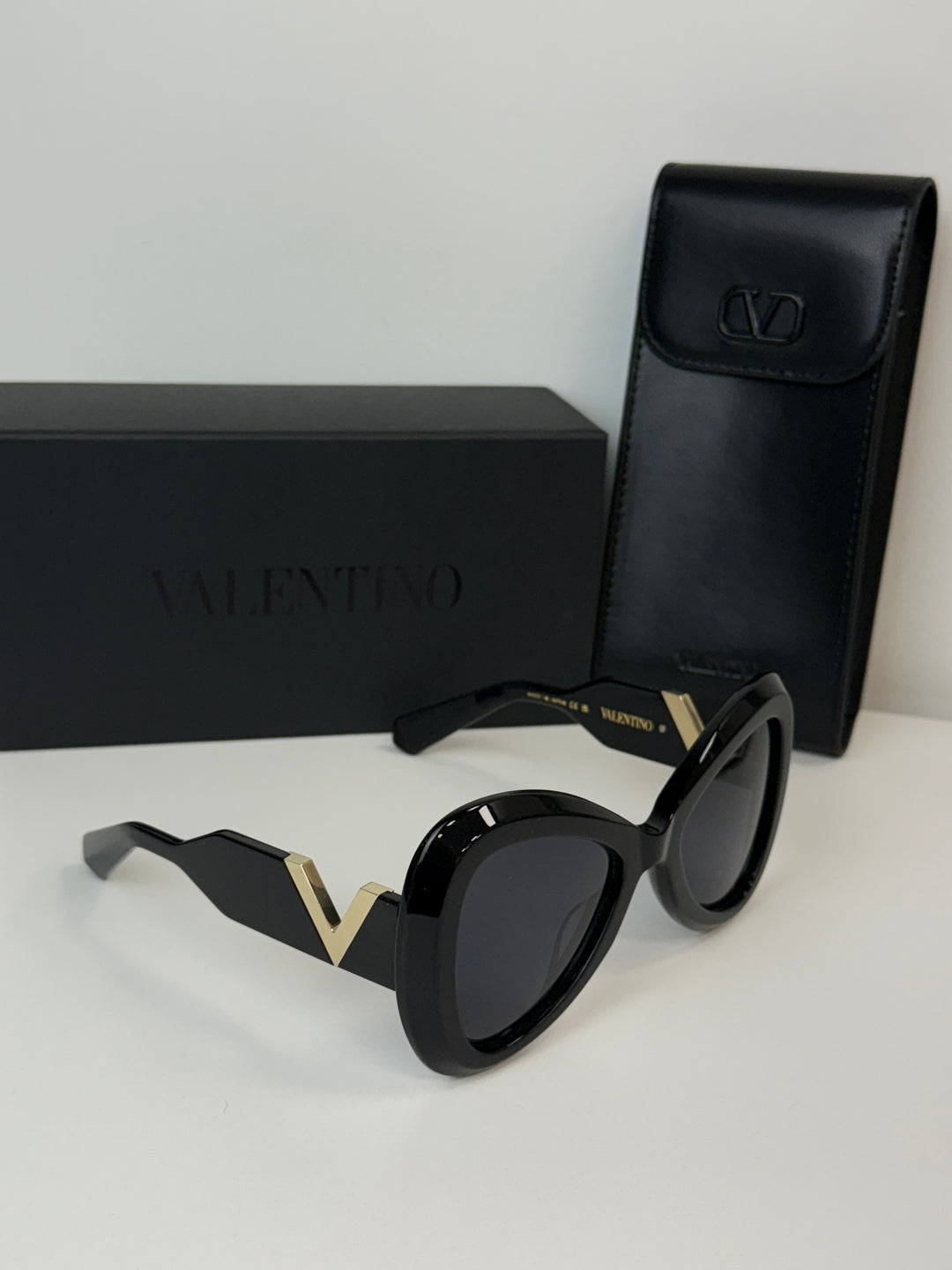 Valentino VLS138-CAV-Gold III Black Sunglasses