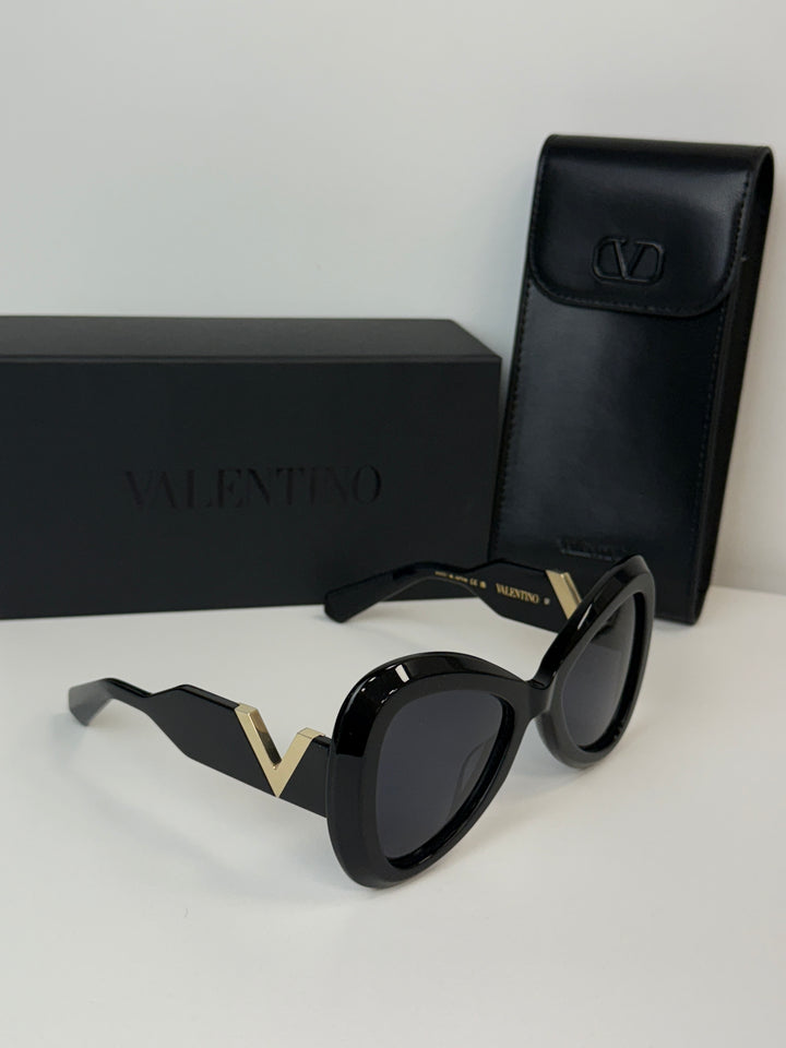 Valentino VLS138-CAV-Gold III Black Sunglasses