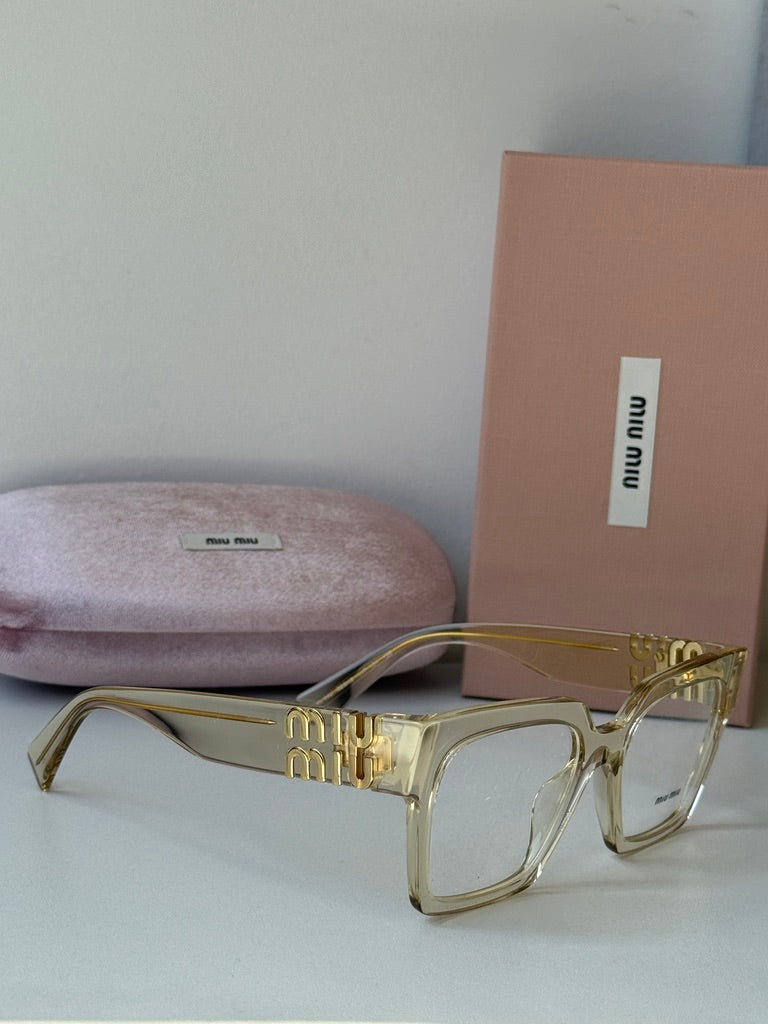 Miu Miu MU04UV Sand Beige Thick Square Frames
