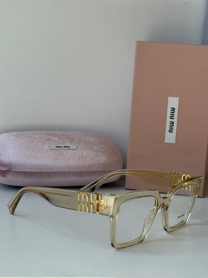 Miu Miu MU04UV Sand Beige Thick Square Frames