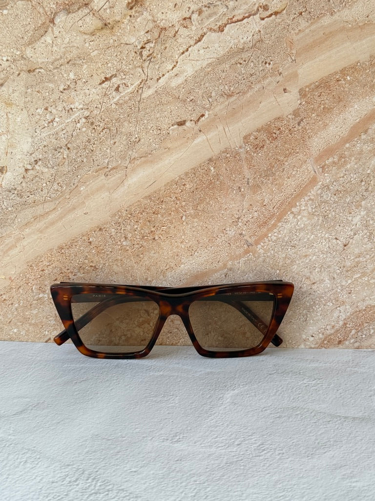 Saint Laurent SL276 Mica Cat Eye Sunglasses in Havana Brown