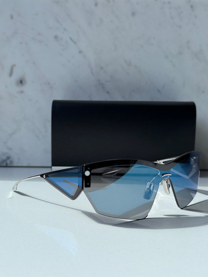 Givenchy GV40100U Cut Blue Mirror Shield Sunglasses