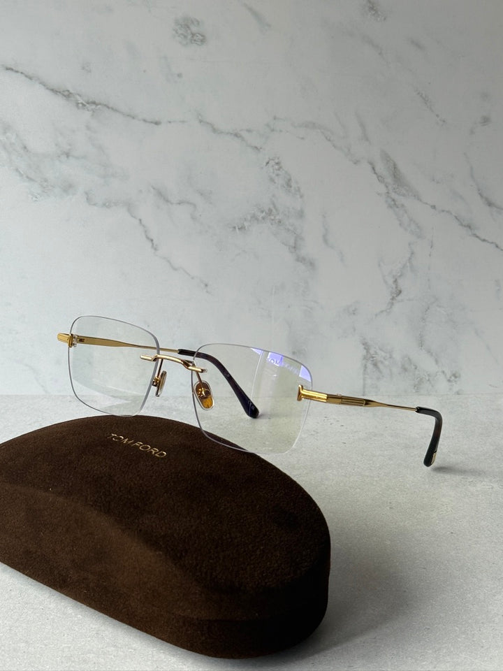FT6117-B Gold Rimless Bluelight Frames