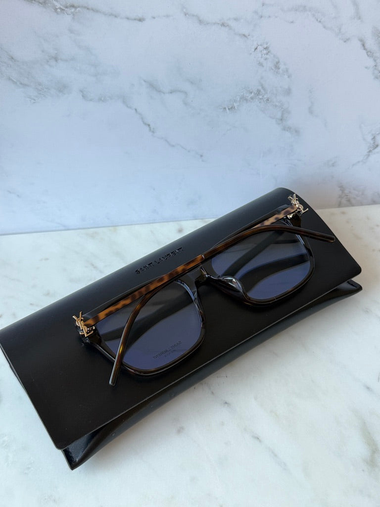 SL M48O_A/F Eyeglasses Frames in Havana Brown