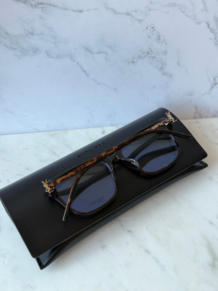 SL M48O_A/F Eyeglasses Frames in Havana Brown