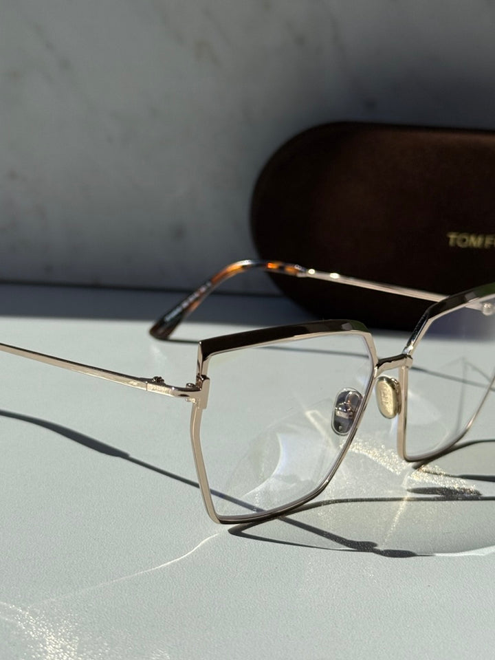Tom Ford FT5946-B Gold Cat Eye Bluelight Frames
