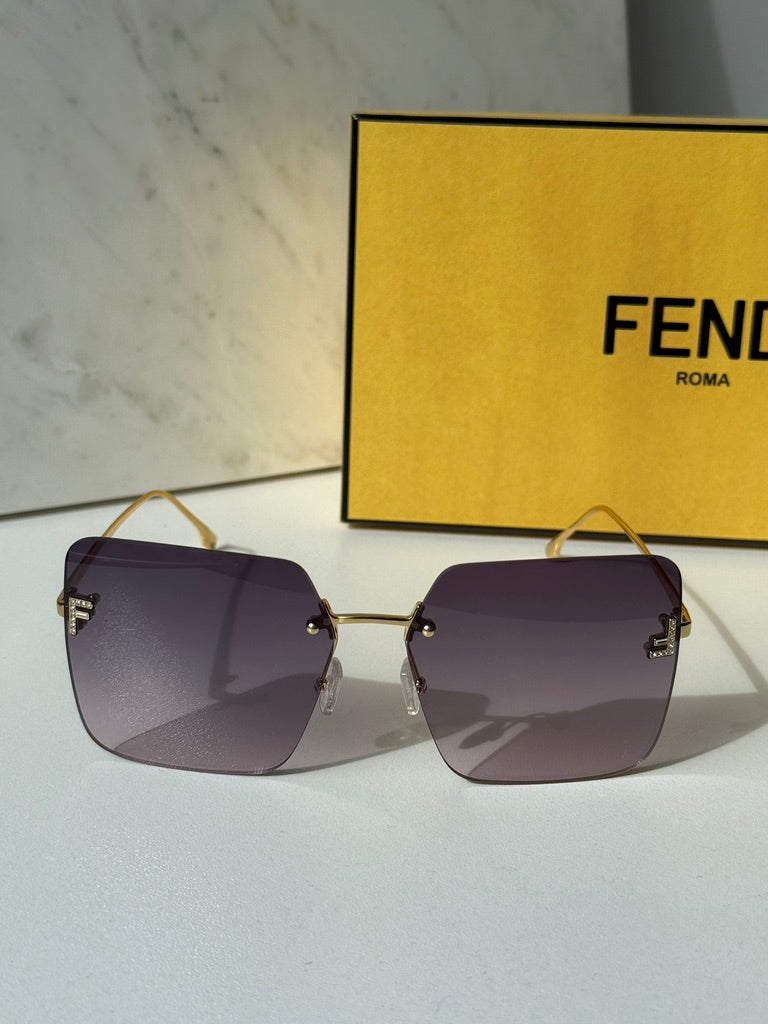 Fendi FE4082US First Rimless Gradient Violet Sunglasses