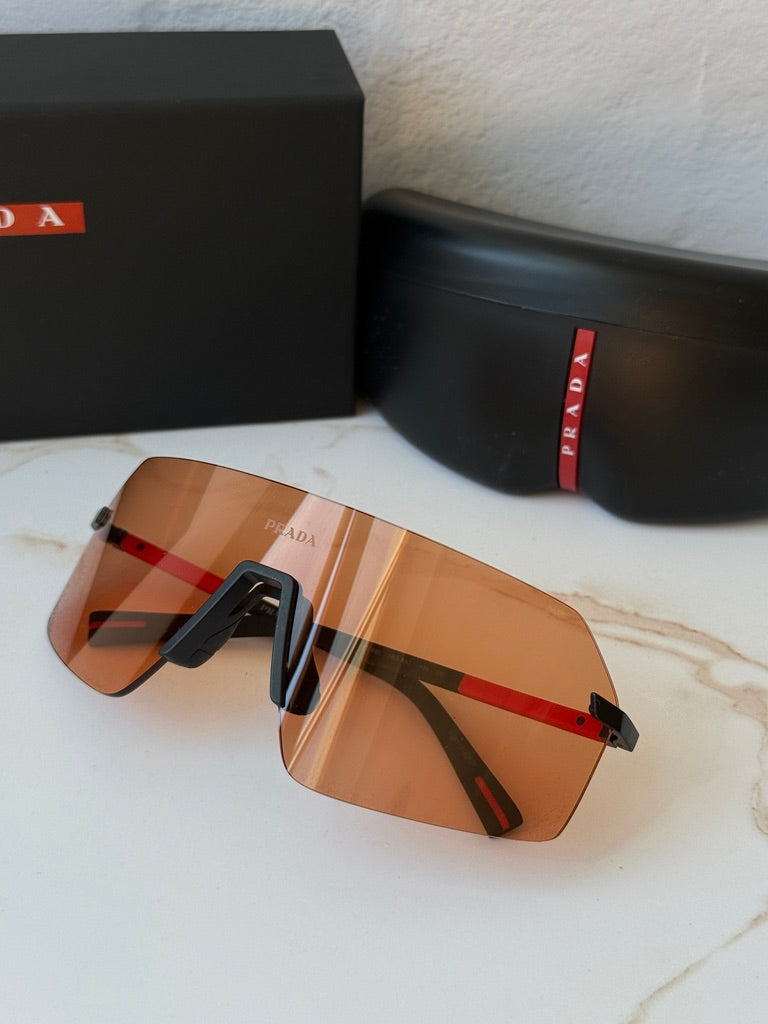 Prada Sport PS B50S Mask Sunglasses in Black Orange