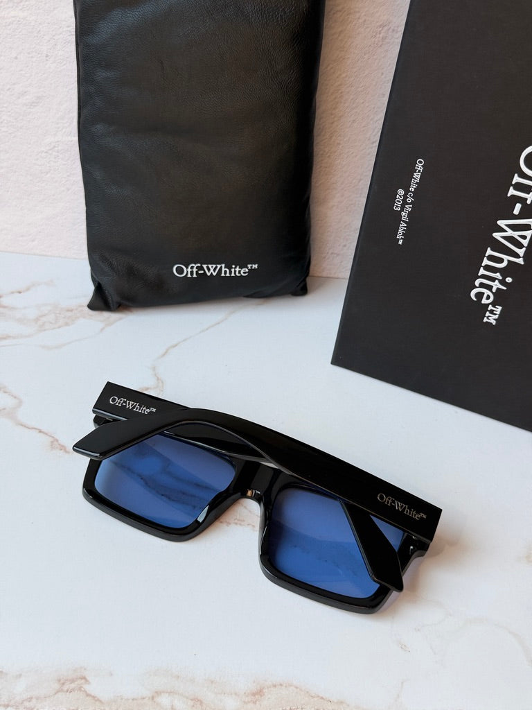 Off White Lawton Sunglasses in Black Blue Tint