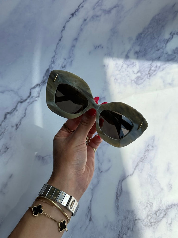 Loewe LW40127I Anagram Sunglasses in Havana Green