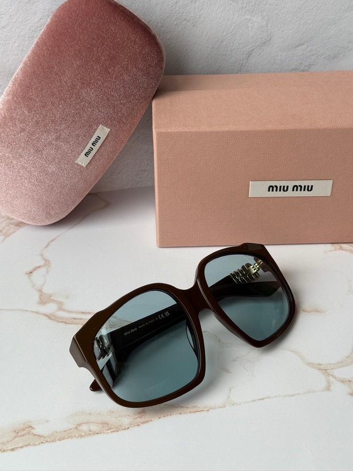 Miu Miu MUA07S Brown Blue Oversized Sunglasses