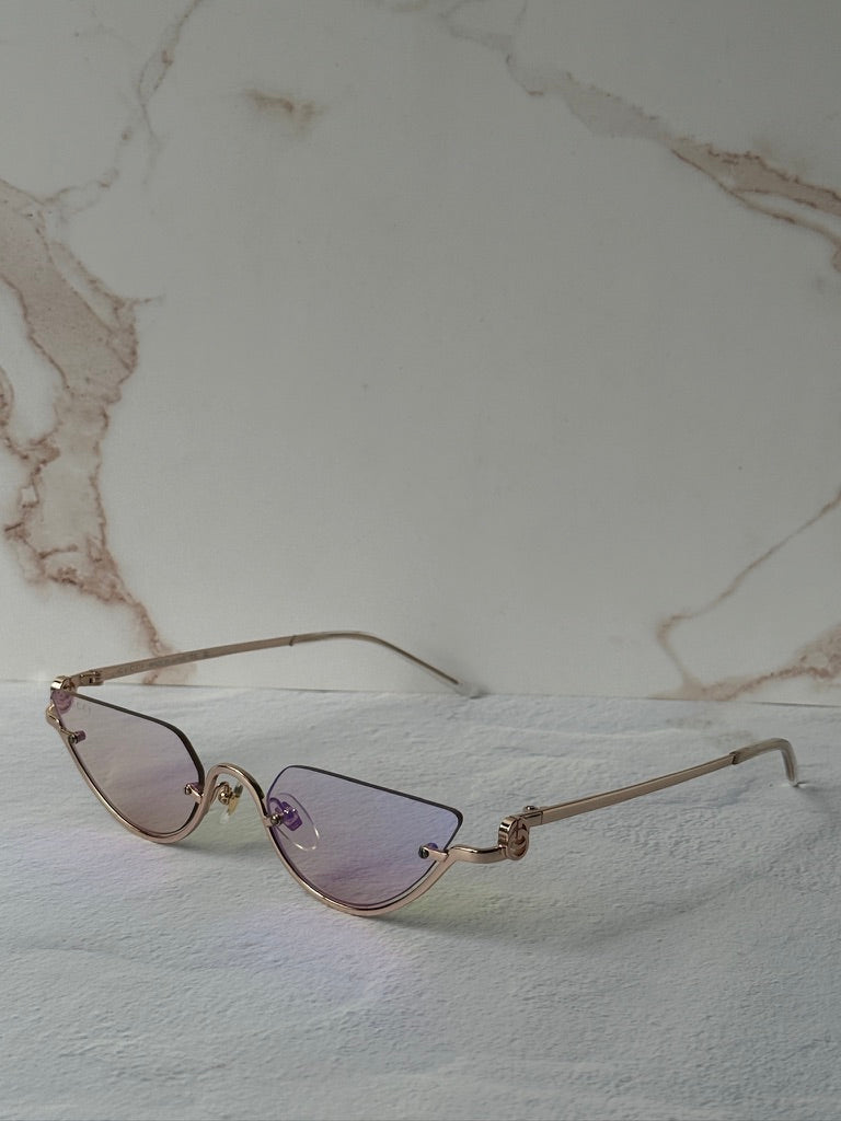 GG1603S Half Rim Sunglasses in Gold Pink Mirror
