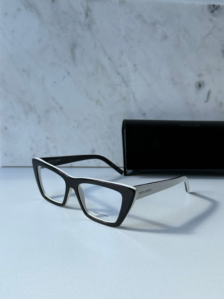 Saint Laurent SL276 Opt Mica Cat Eye Frames in Black White
