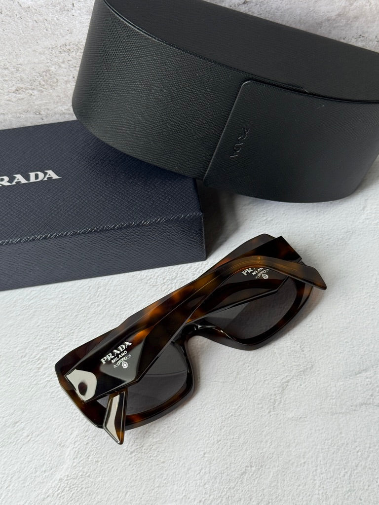 Prada PR B23S Thick Rim Sunglasses in Brown