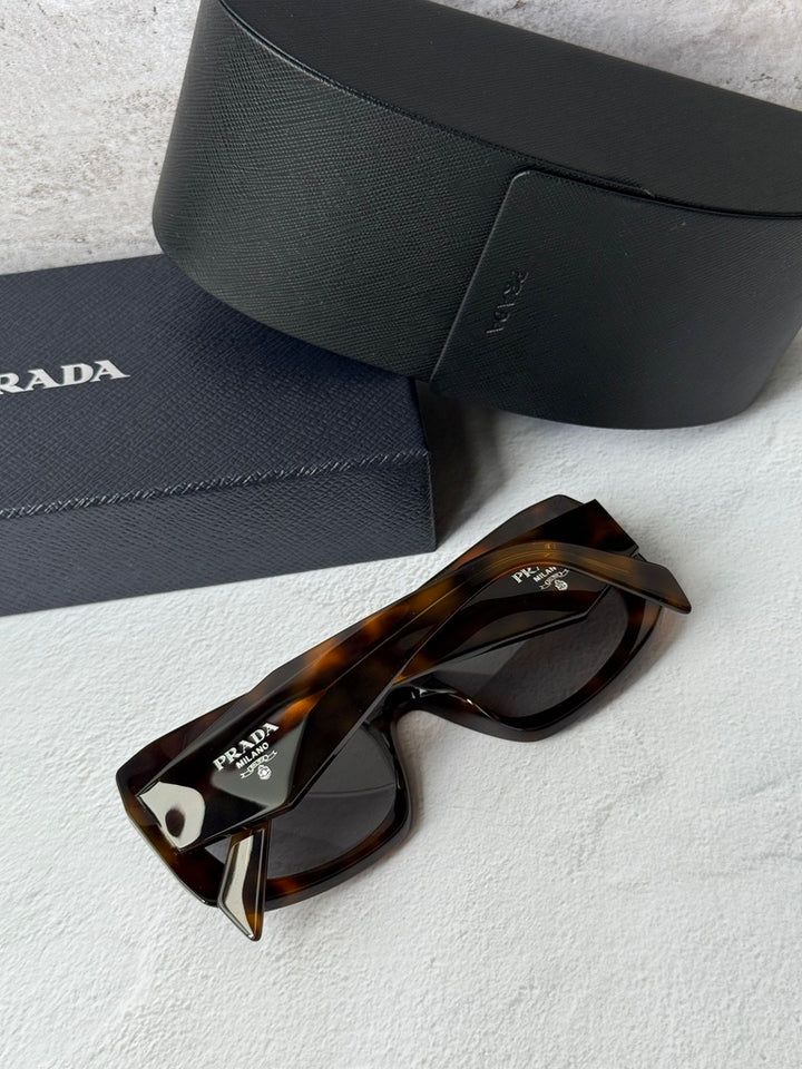 Prada PR B23S Thick Rim Sunglasses in Brown