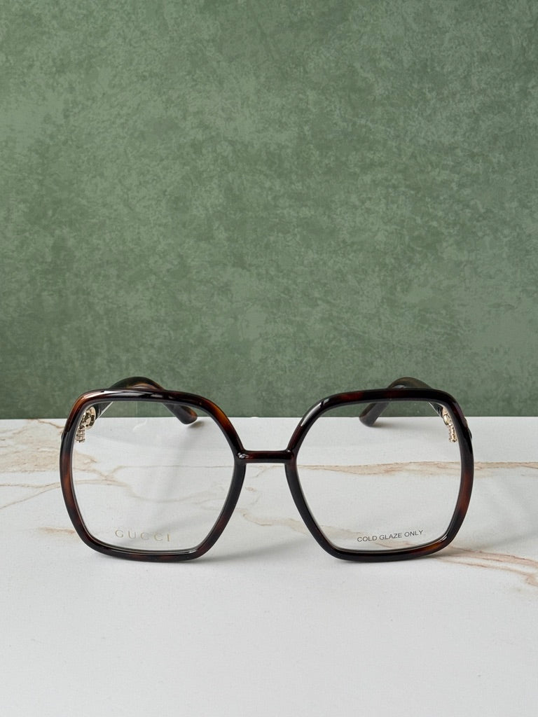 Gucci GG0890O Horsebit Oversized Frames in Havana Brown
