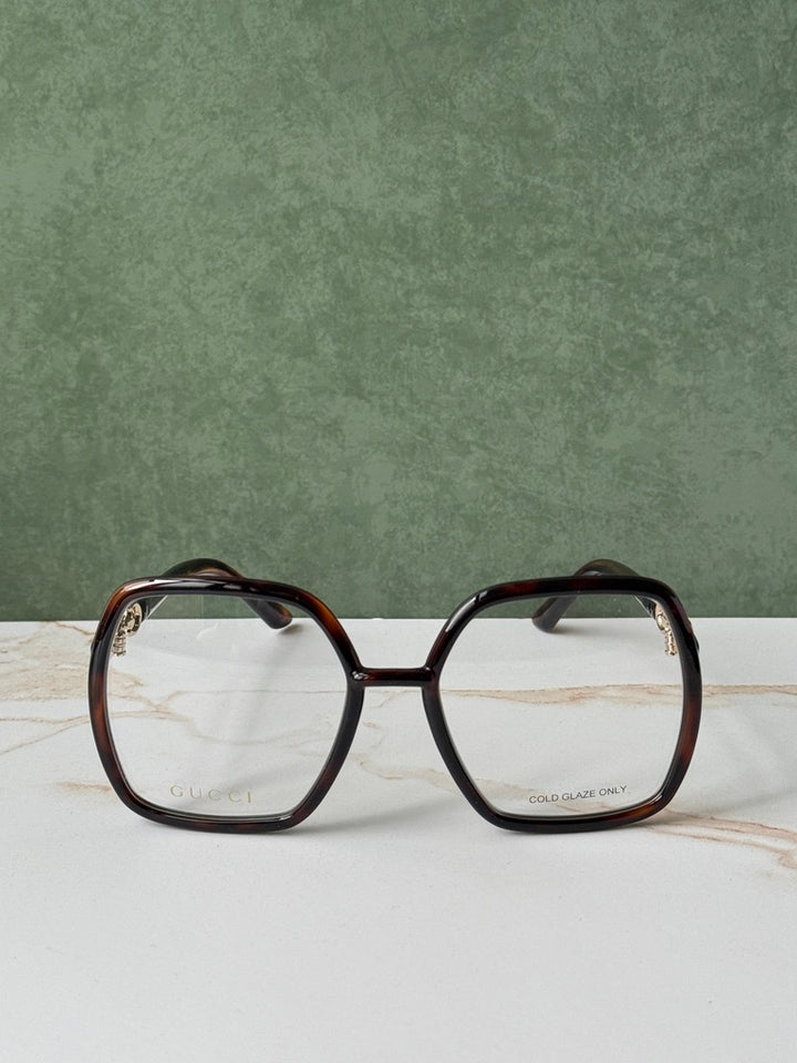 Gucci GG0890O Horsebit Oversized Frames in Havana Brown