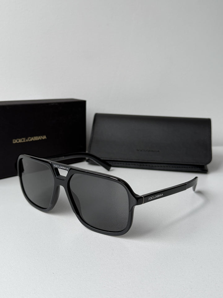 Dolce & Gabbana DG4354 Black Aviator Sunglasses