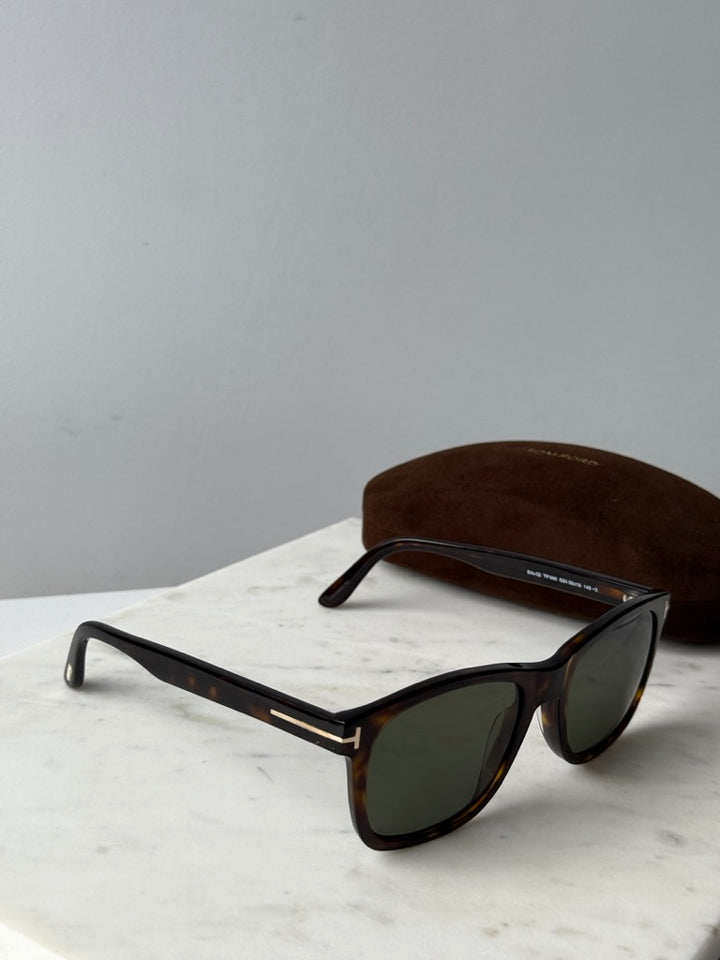 Tom Ford Eric sunglasses in Havana Brown with dark green lenses