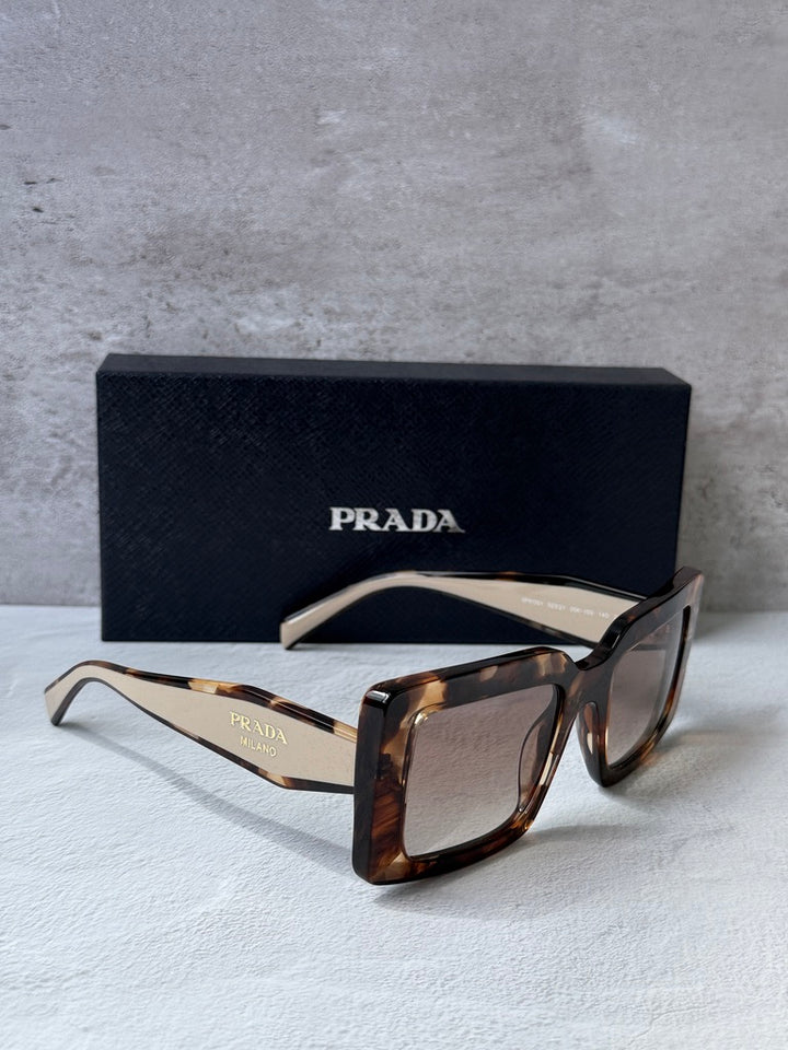 Prada PR D01S Square Sunglasses in Havana Powder