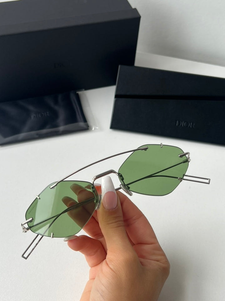 Dior Inclusion Sunglasses in Palladium Green