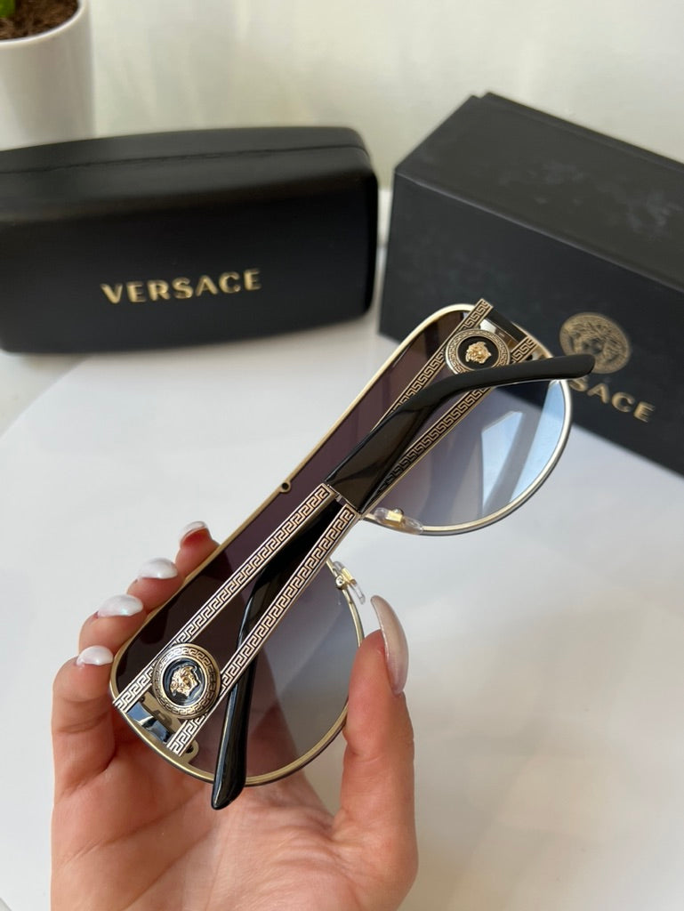 Versace VE2166 Shield Sunglasses in Gold