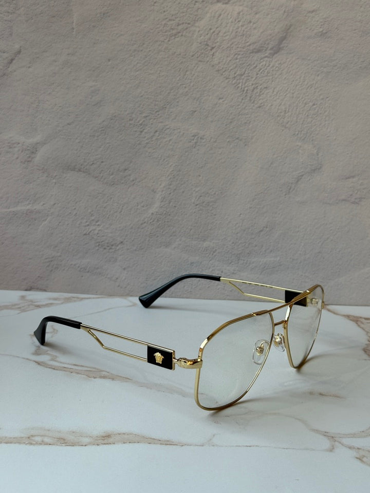 Versace VE1287 Gold Metal Pilot Unisex Frames