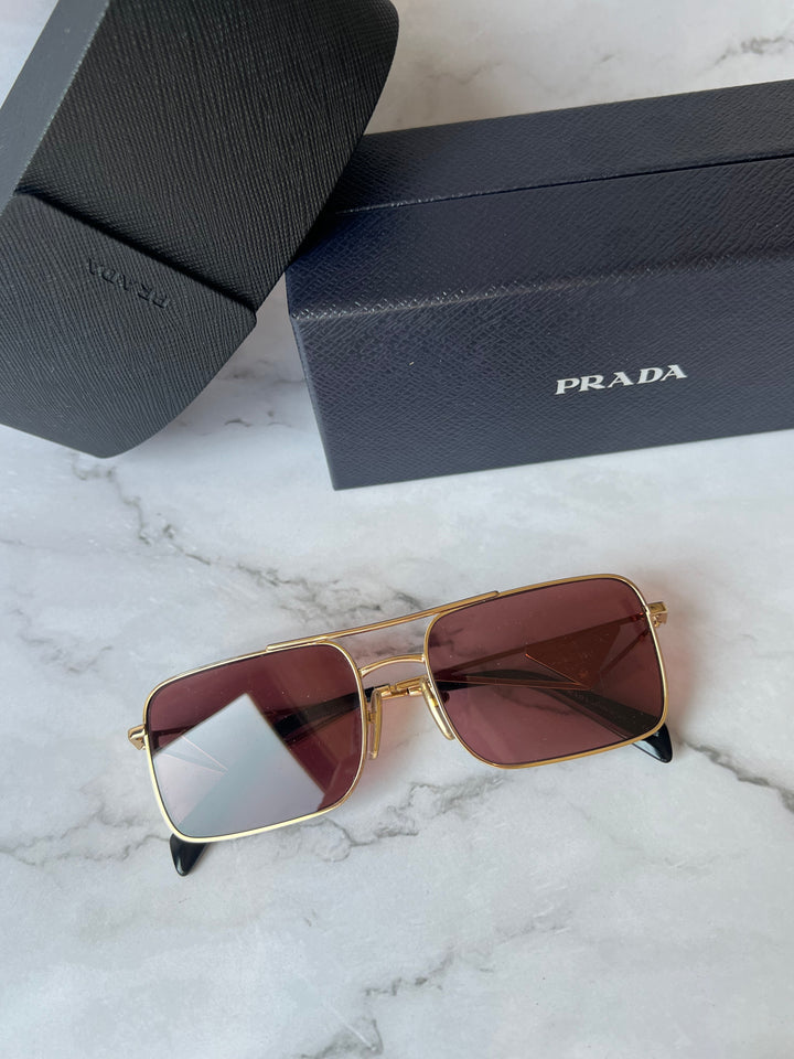 Prada PR A52S Sunglasses in Gold Violet