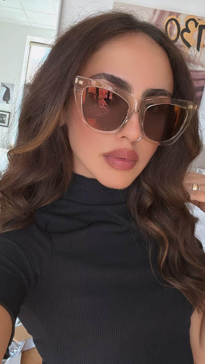 Gafas de sol Saint Laurent Kate SL214 Cat Eye en Habana negra