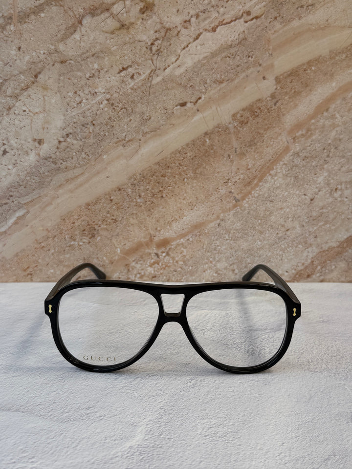 Gucci GG1044O Aviator Eyeglasses Frames in Black