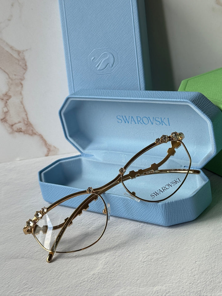Swarovski SK1015 Gold Crystal Eyeglasses Frames