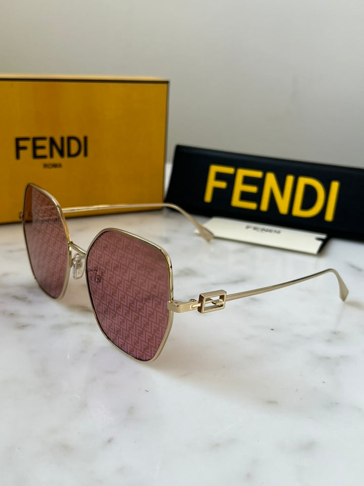 Fendi FE40033U Pink Monogram Mirror Sunglasses