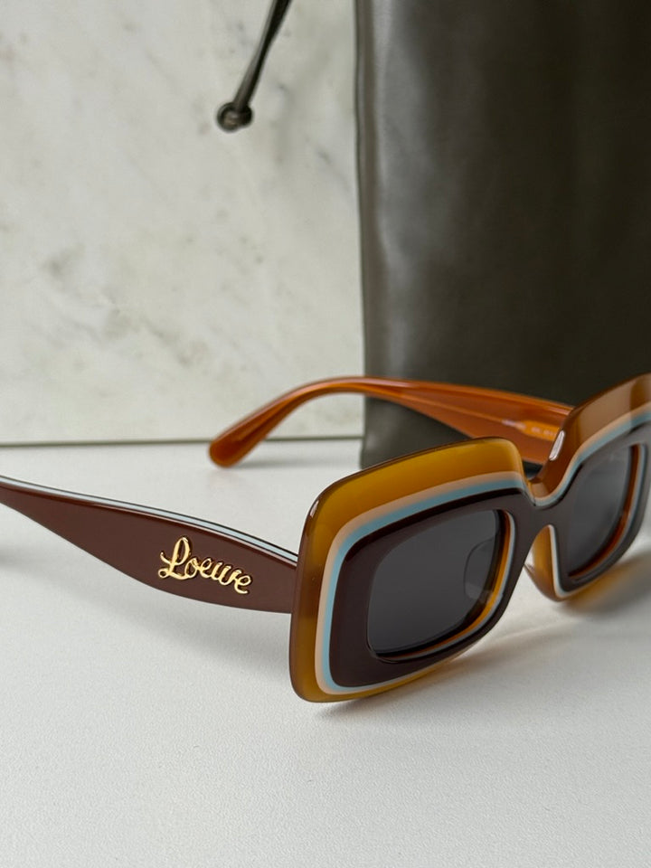 Loewe LW40139U Layered Sunglasses in Brown