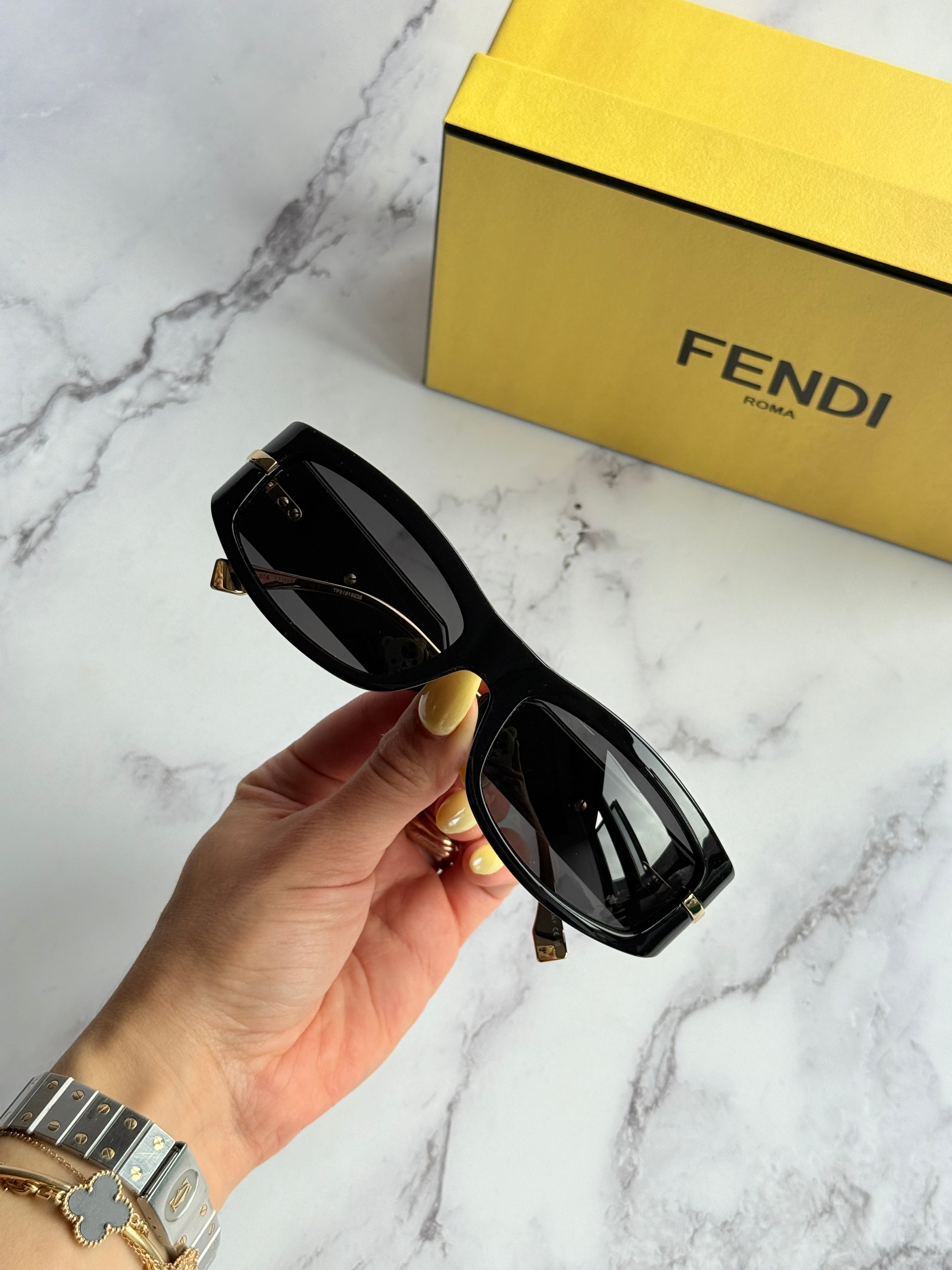 Fendi FE40120I Fendigraphy Black Wrap Sunglasses – Designer Daydream