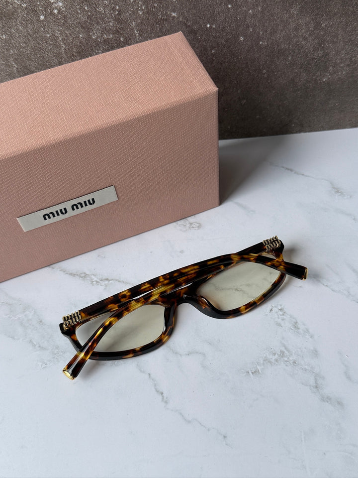 Miu Miu MU A06S Brown Bluelight Lens Sunglasses