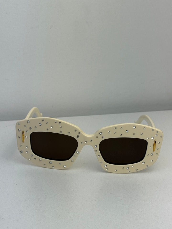 Loewe LW4114IS Anagram Sunglasses in Ivory Crystal