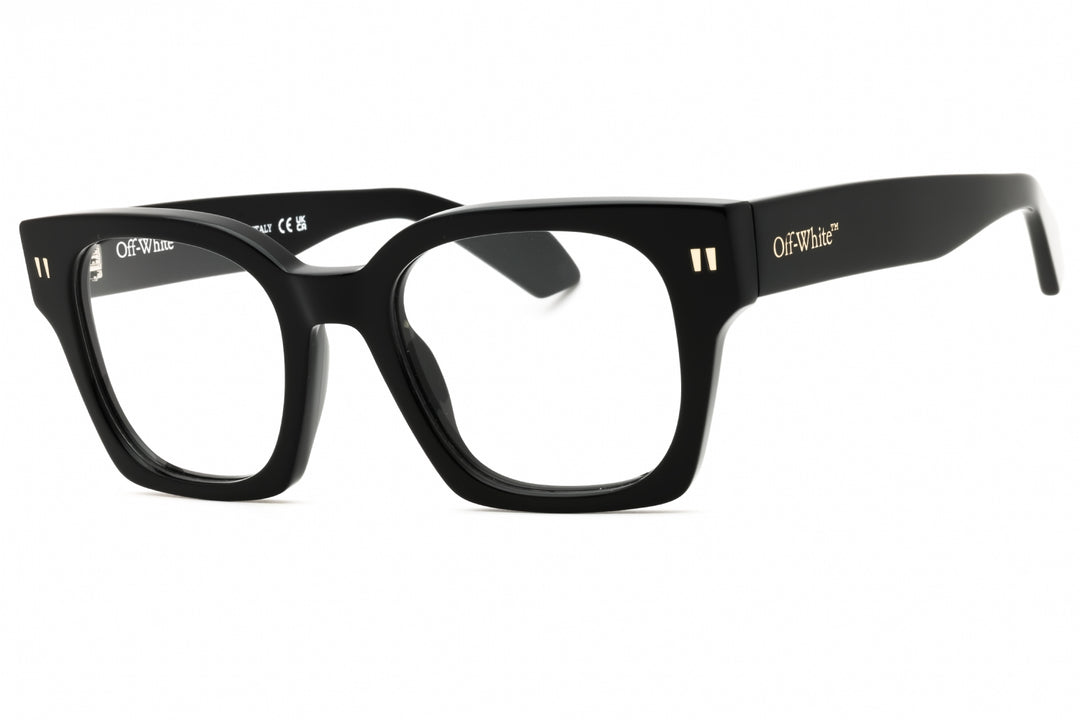 Off White Style black Off-White eyeglass frames with squared full-rim design and white lenses