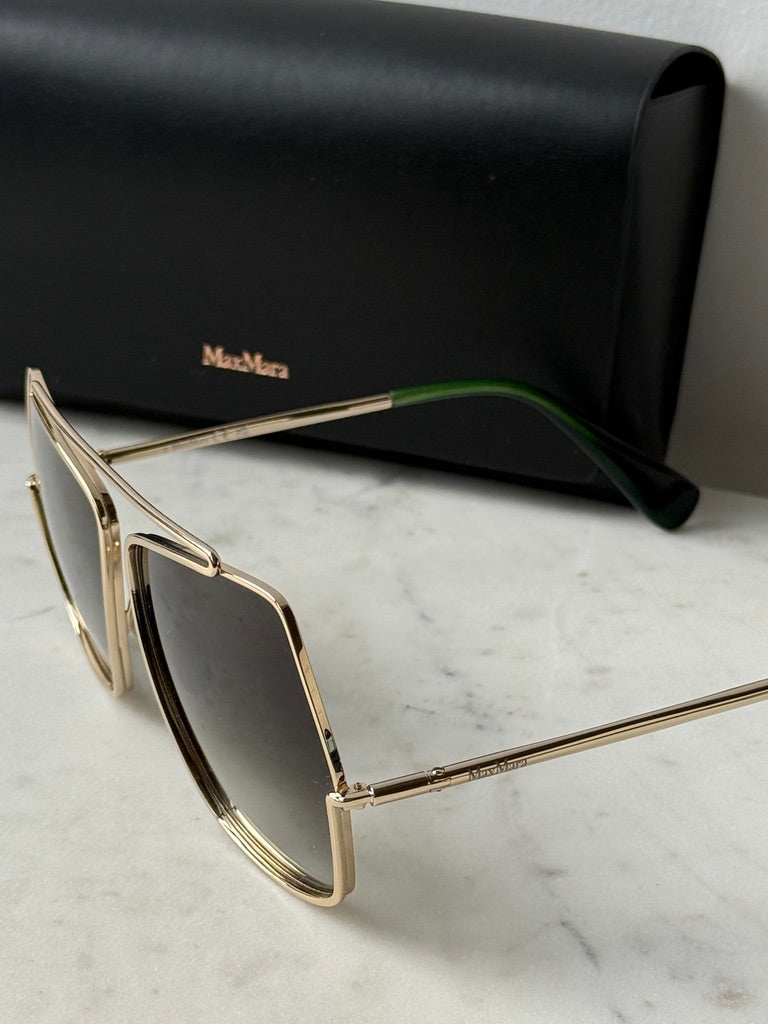 Max Mara MM0102 Sunglasses in Gold Green