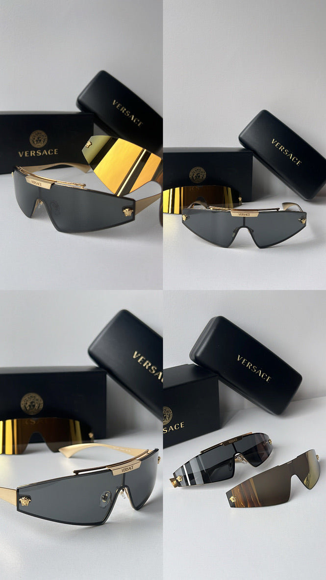 Versace VE2265 2 Lens Shield Sunglasses in Black